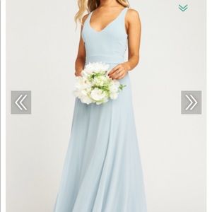 Brand new show me your mumu steel blue dress